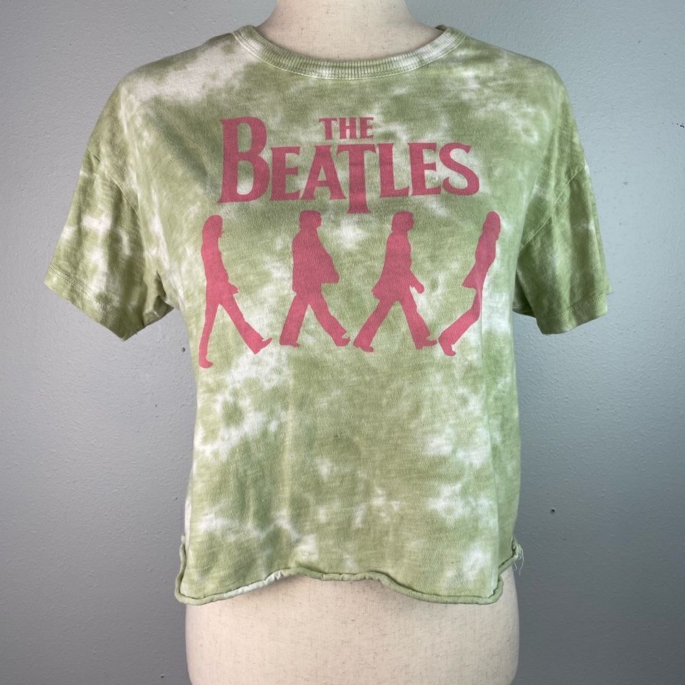 American Eagle The Beatles Green Tie-Dye T-Shirt Size S EUC
